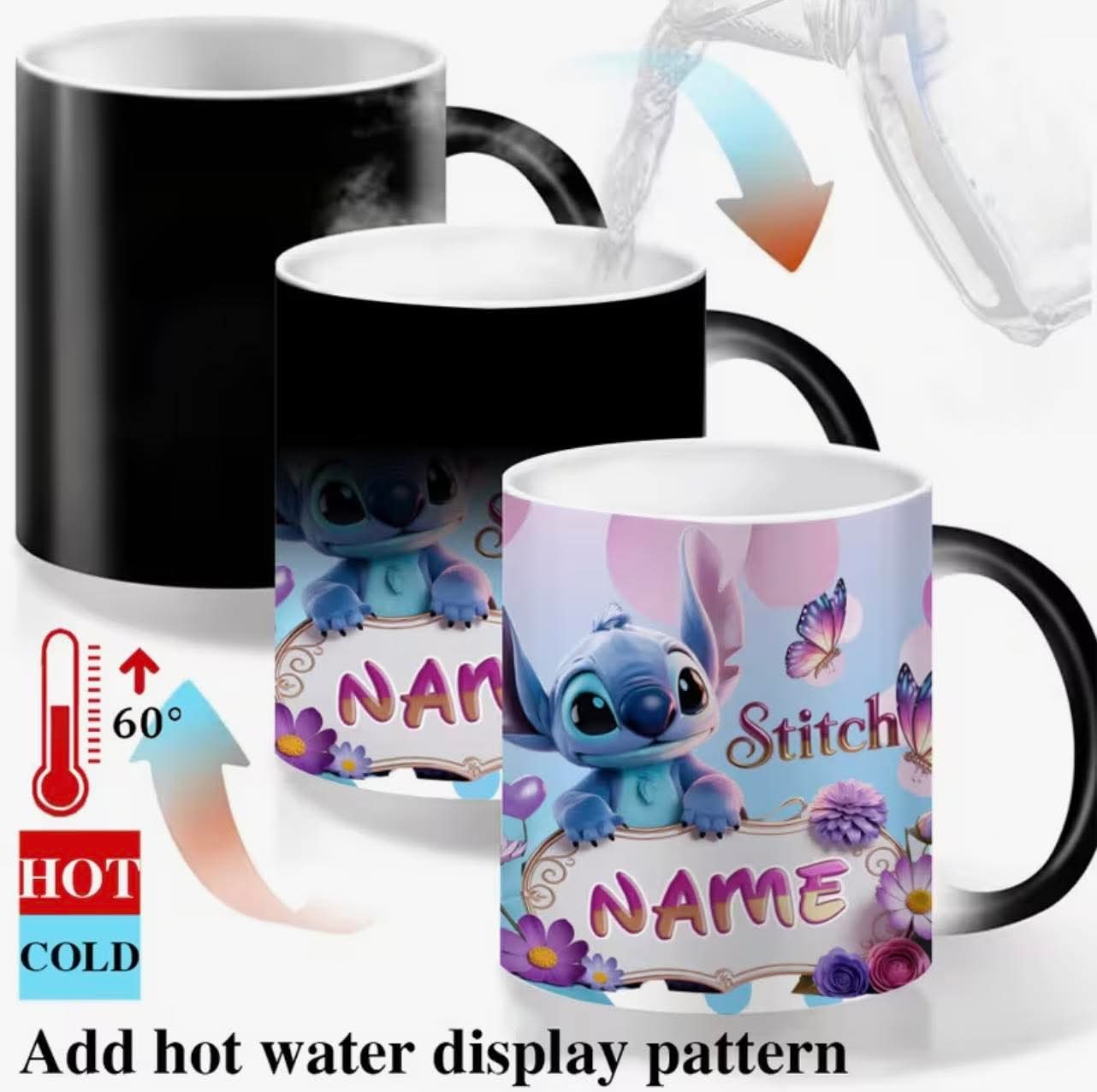 Disney inspired Personalised Stitch Colour-changing Mug