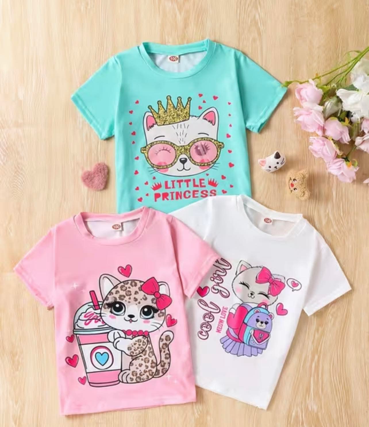 Set of Three Girls' T-Shirts