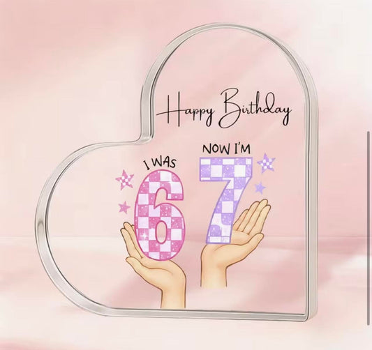 6 7 Birthday Plaque