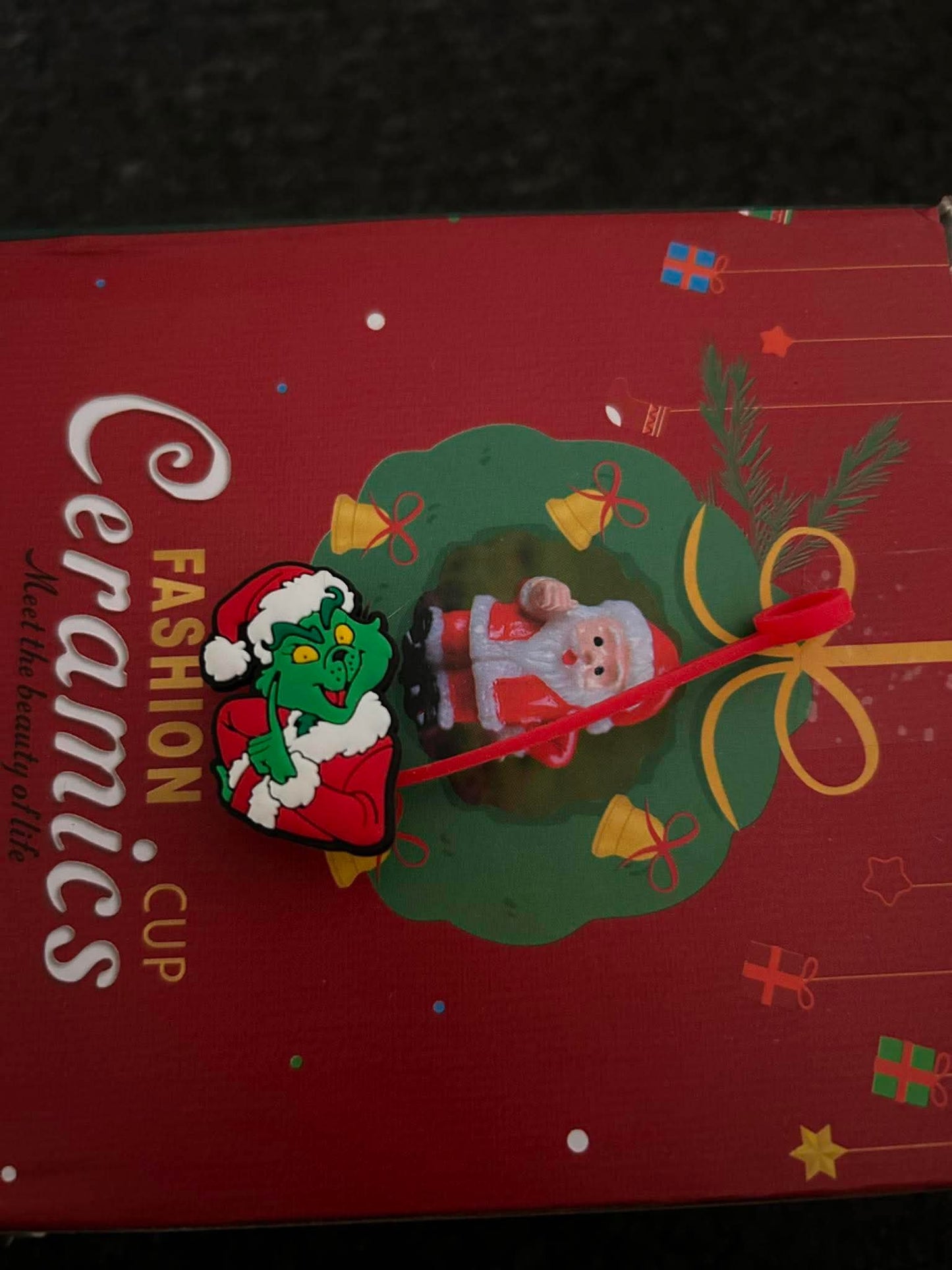 Grinch straw topper