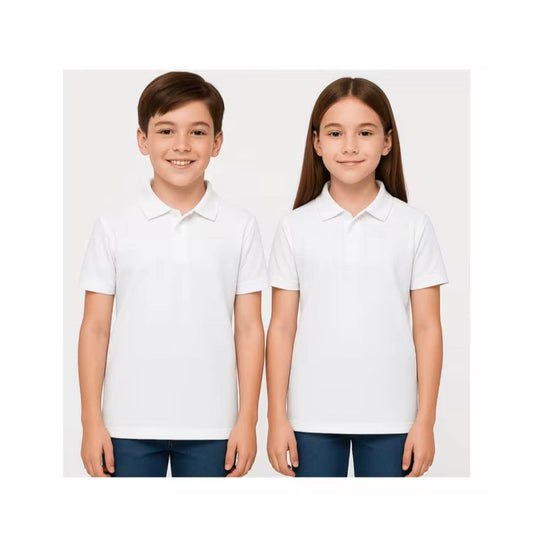 2 Pack White Polo Shirts Unisex