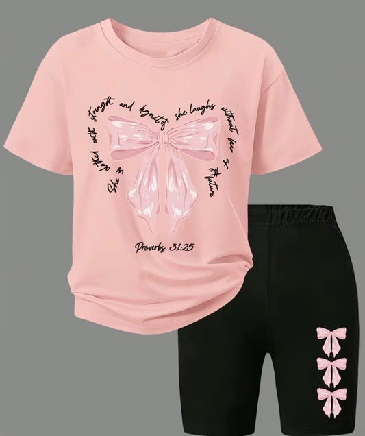 2pcs Girls Short Set