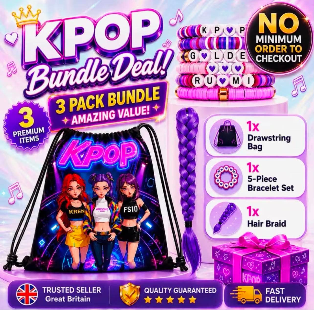 KPOP Demon Hunters Inspired 3 Pack Bundle Gift Set