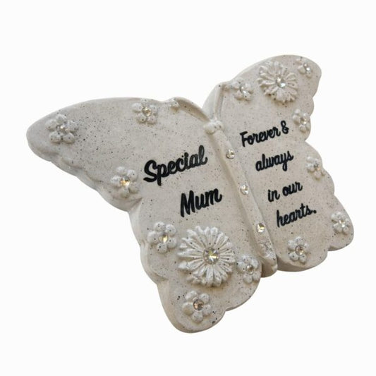 Special Mum Memorial Butterfly Grave Stone Tribute Ornament