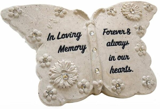 In Loving Memory Butterfly Grave Stone Tribute Ornament