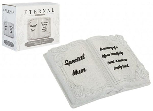 Special Mum Memorial Book Stone Plaque Grave Ornament