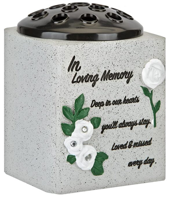 In Loving Memory Grave Vase Memorial Pot with Removable Insert