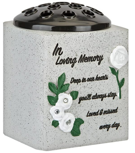 In Loving Memory Grave Vase Memorial Pot with Removable Insert