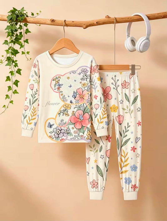 Girls Floral Pyjamas