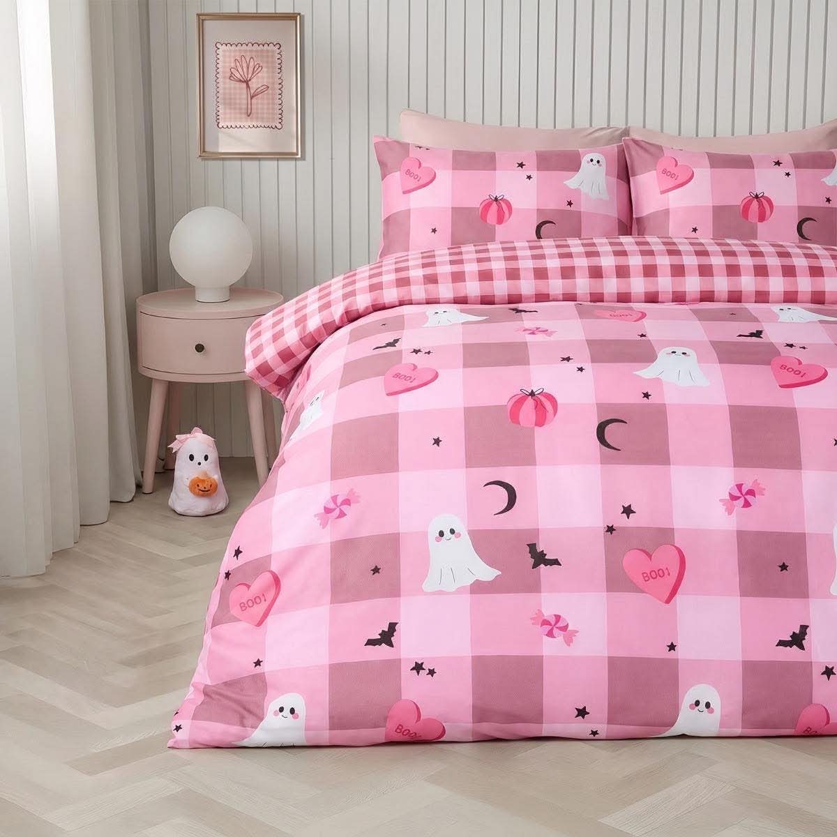 Halloween Gingham Reversible Duvet Cover Set - Pre-Order Dispatched By 5th October