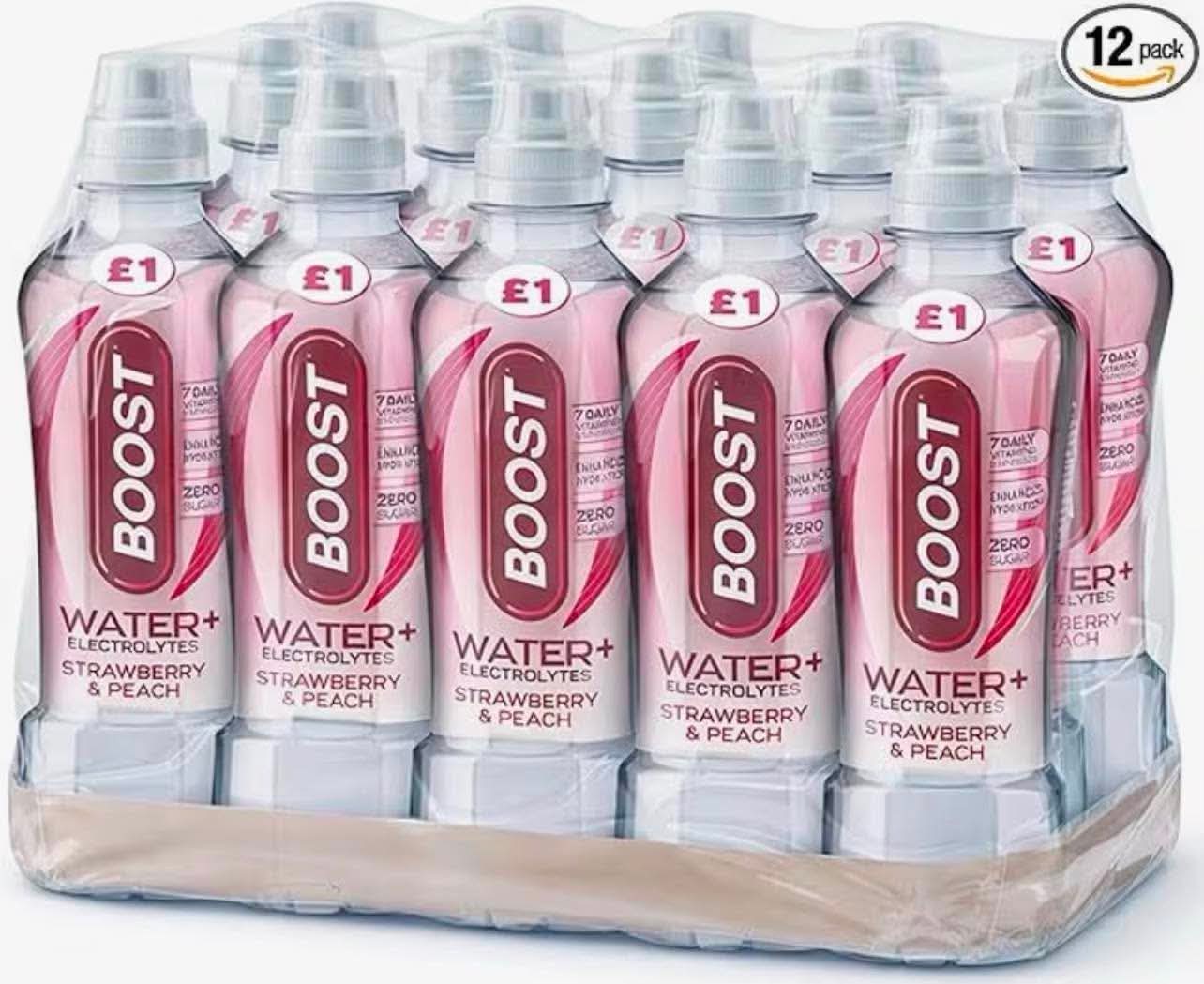 Strawberry & Peach, Zero Sugar, Enhanced Hydration 500ml (Pack of 12)