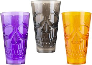 Halloween Skull Face Plastic Party Cups Set of 3