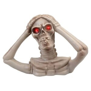 Spooky Halloween Skeleton Bust with LED Eyes