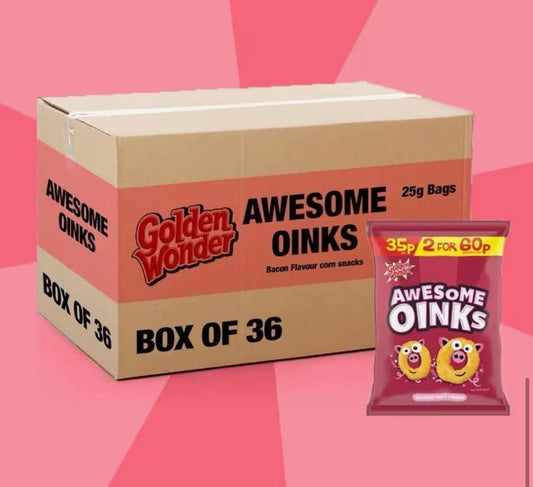 Awesome Oinks Bacon Flavour Crisps 22g X 36 Bags