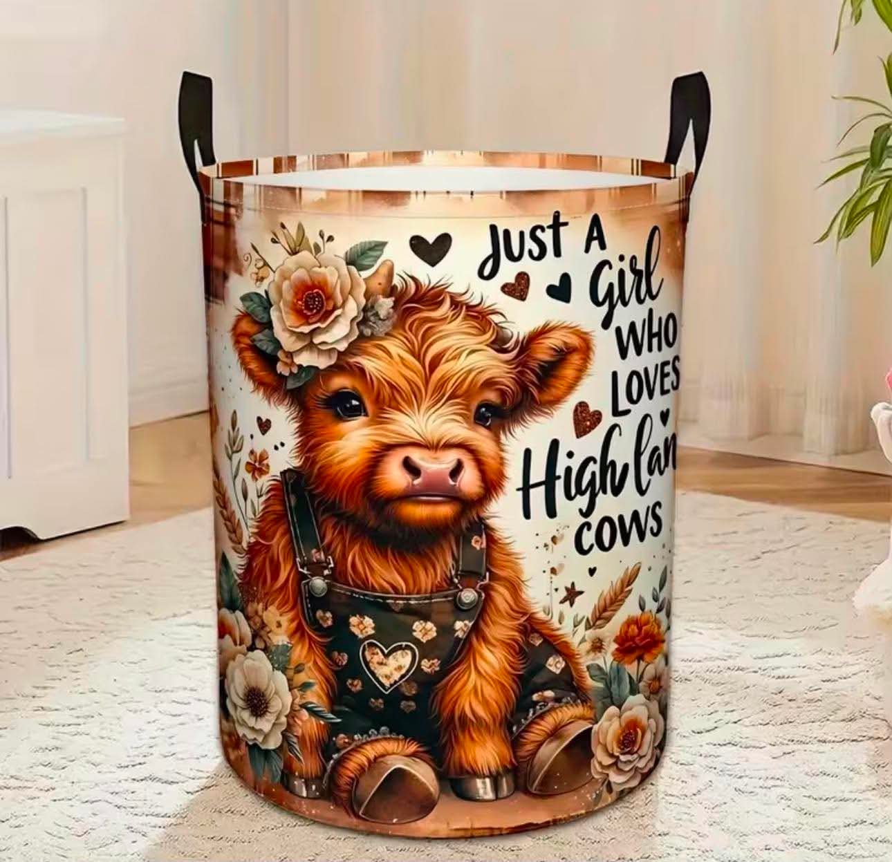 Highland Cow Laundry Basket