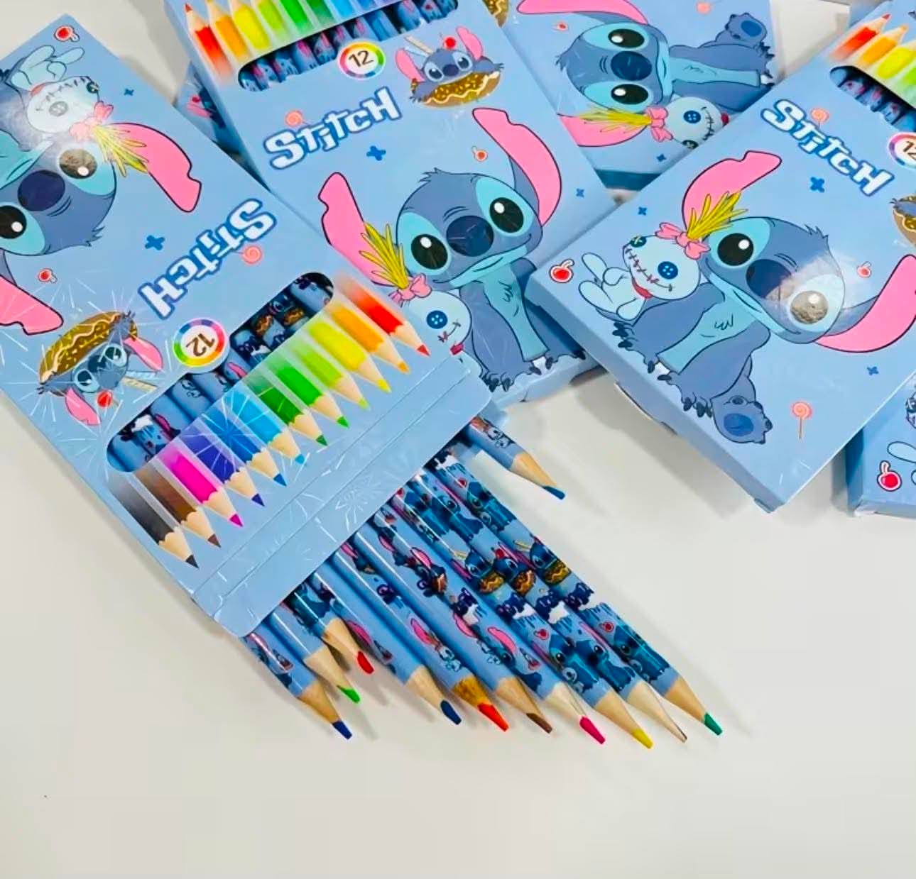 12pcs of Disney Lilo & Stitch Themed Drawing Pencils