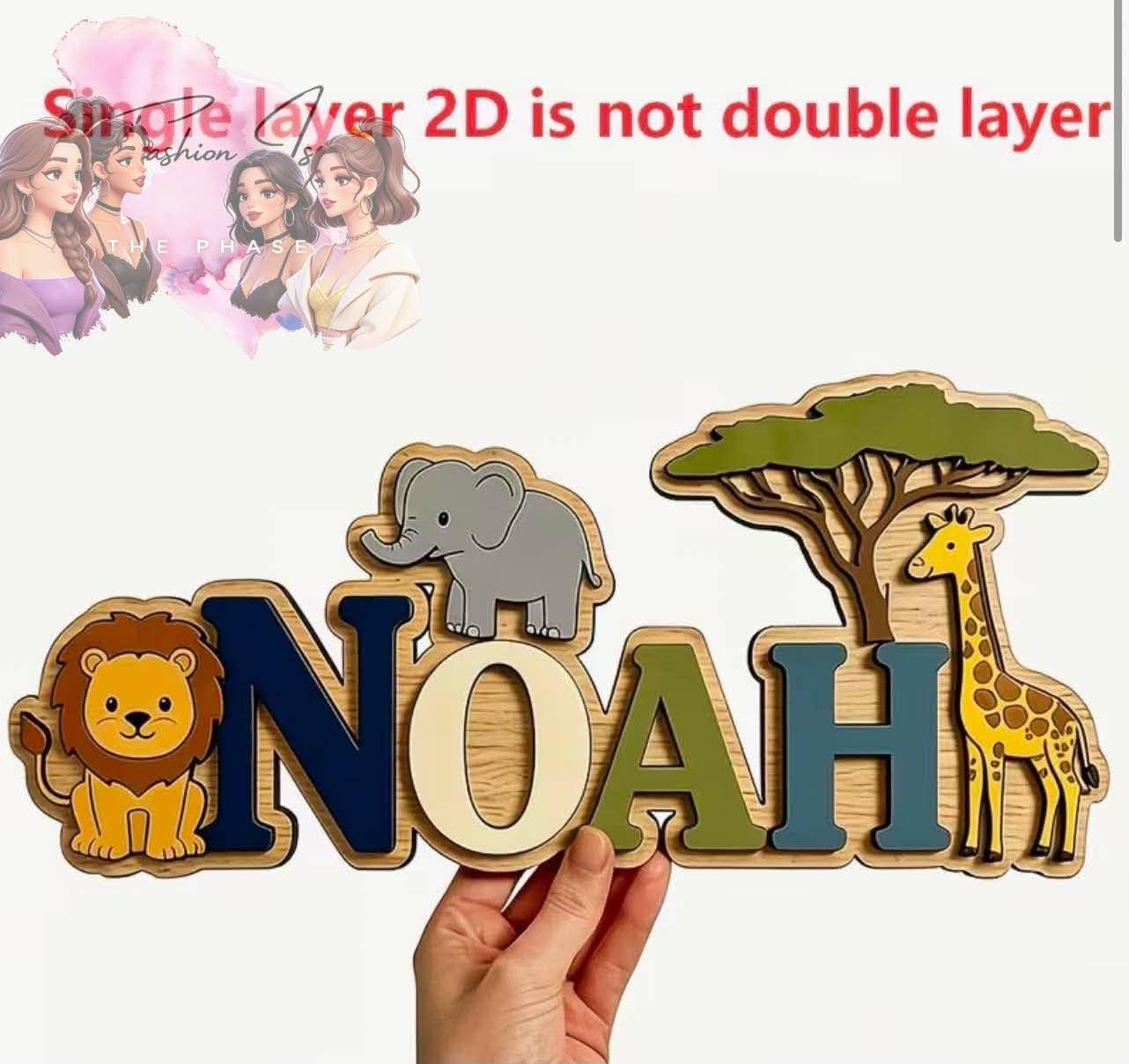 2D Lion Custom Personalized Name Sign