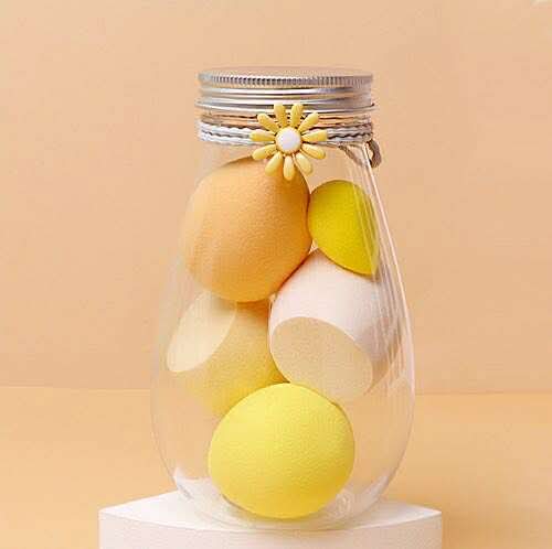 6pcs Makeup Sponge Set in Daisy Bottle