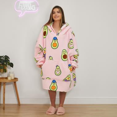 Avocado Print Hoodie Blanket