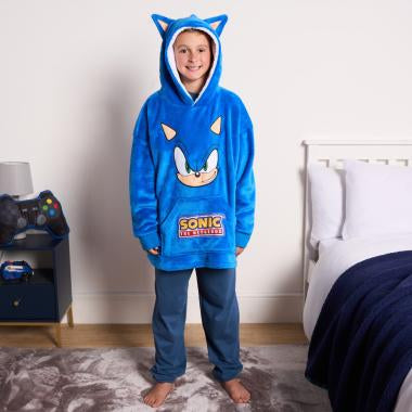 Kids Sonic Novelty Sherpa Hoodie Blanket