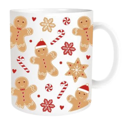 Festive Ceramic Gingerbread Mugs Assorted
