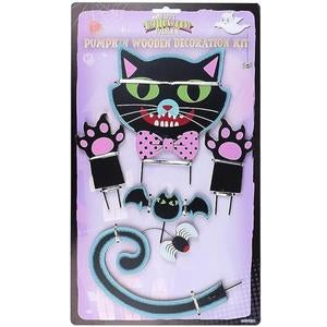 Black Cat Halloween Pumpkin Decoration Set