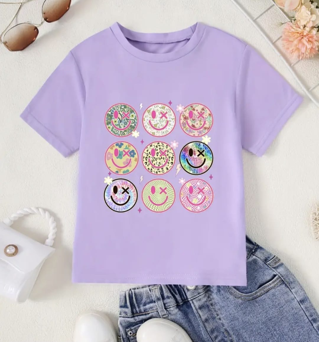 Girls Cartoon Smiley Faces Top