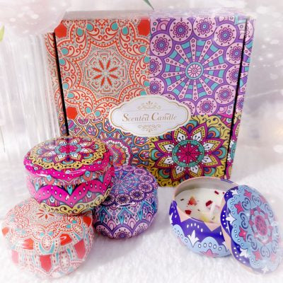 Bohemian 4pcs Scented Candle Boxed Gift Set