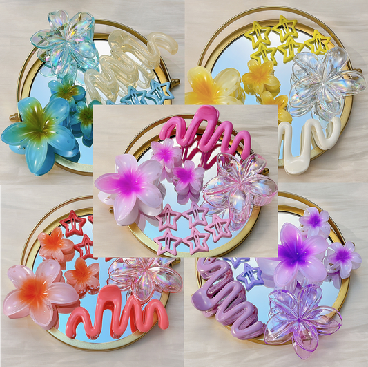 10pcs Flower Hair Clips Set