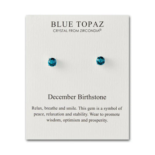 December (Blue Topaz) Birthstone Earrings