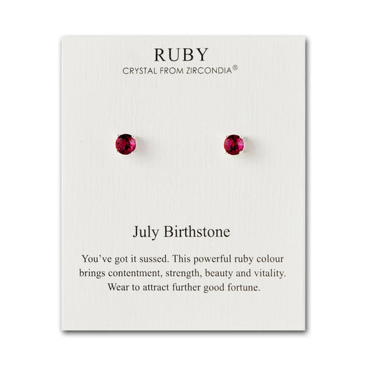July (Ruby) Birthstone Earrings