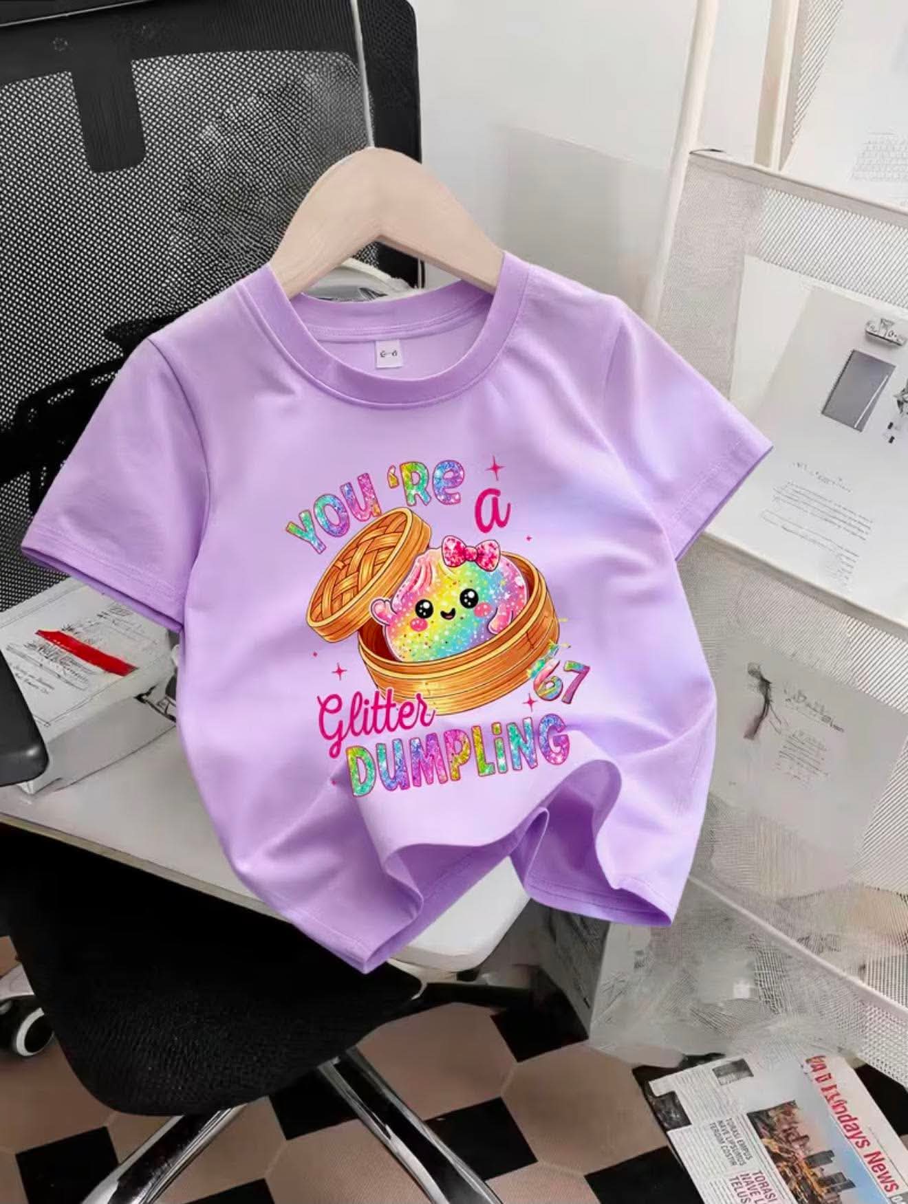 You Are a Sparkling Dumpling Pink Glitter Dumpling Cartoon