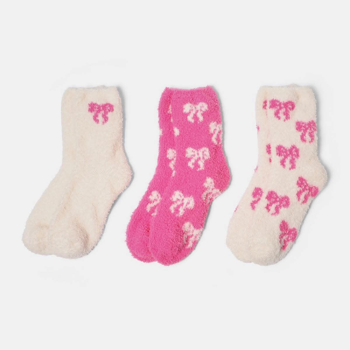 Bows Fluffy Fleece Socks