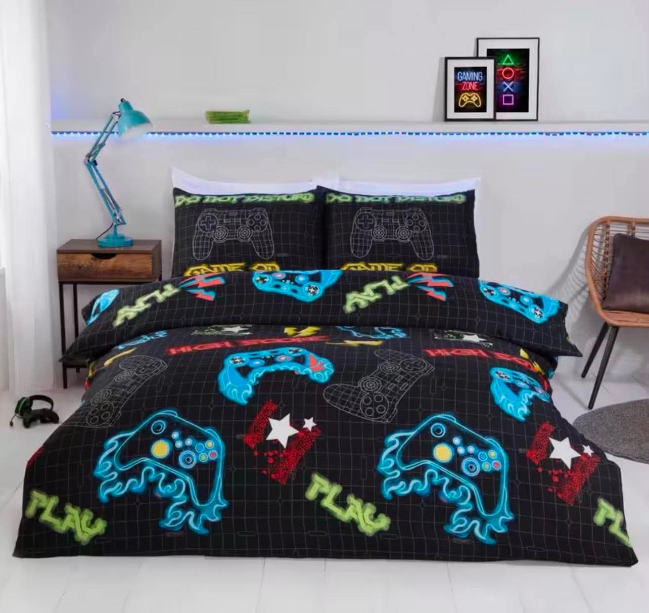 Neon Gamer Zone Bedding