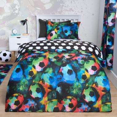 Reversible Galaxy Neon Football Duvet Set - Neon