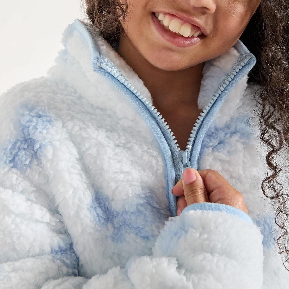 Kids Teddy Bow Print Half Zip Fleece Pre-Order Dispatched 5th October