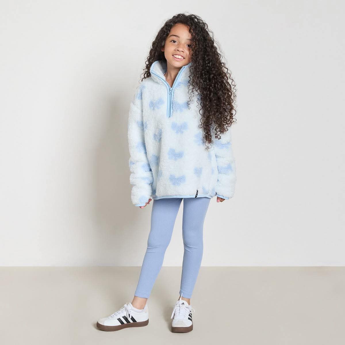 Kids Teddy Bow Print Half Zip Fleece Pre-Order Dispatched 5th October