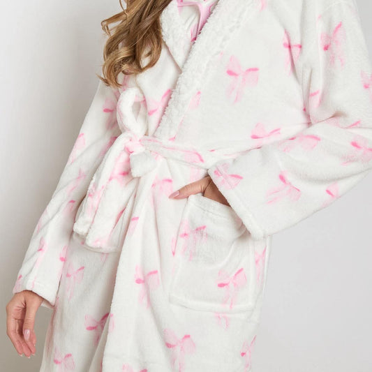 Bow Print Dressing Gown Adults