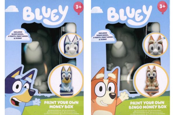 Paint Your Own Bluey or Bingo Money Box Figures Activity Set
