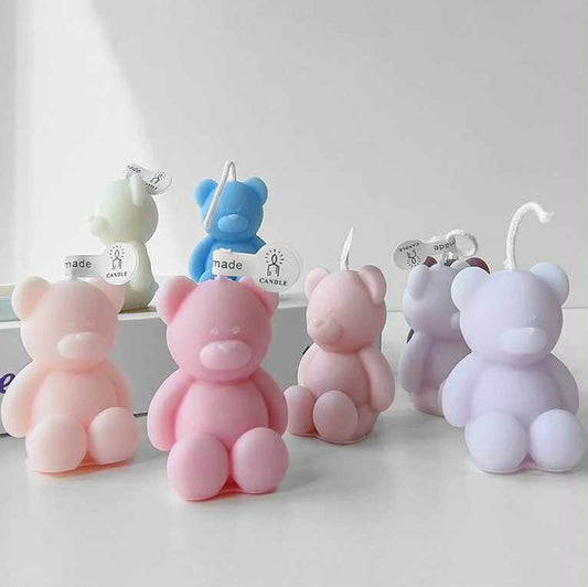 Cute Mini Bear Scented Candle Light Purple
