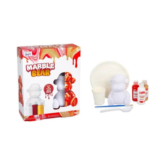 Marble Bear With Hat Paint Pouring Kit