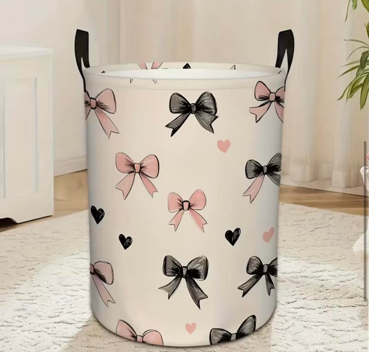 Laundry Basket with Bow-Tie Heart Design