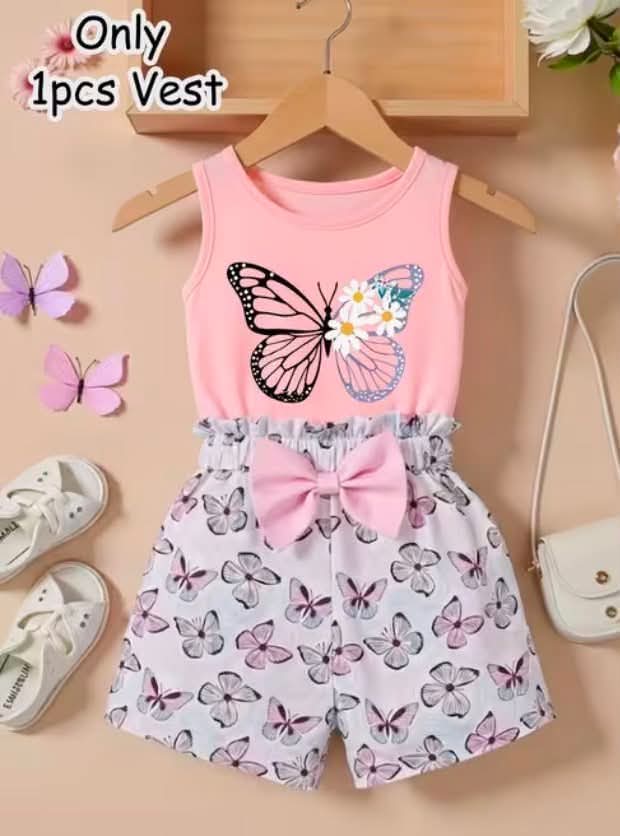 Butterfly Cute Printed Girls' Casual Vest Top