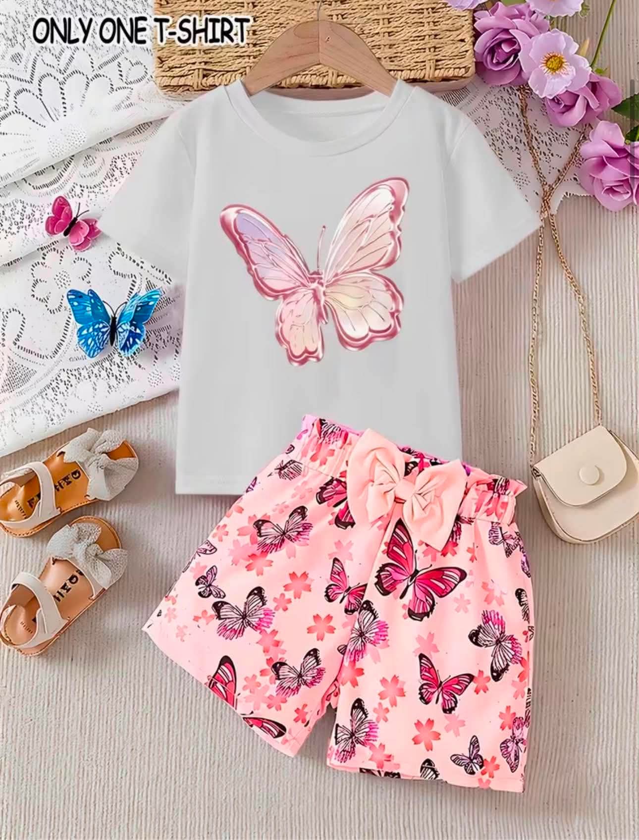 Girls' Single Piece Casual Print T-Shirt