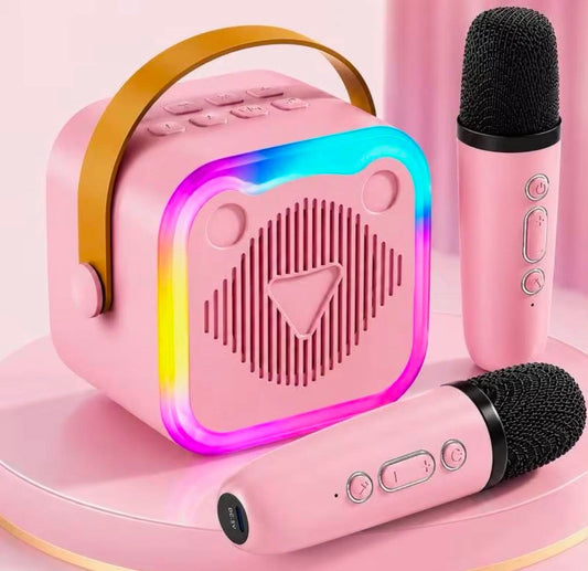 Mini Portable Karaoke Machine (Including 2 Wireless Microphones)