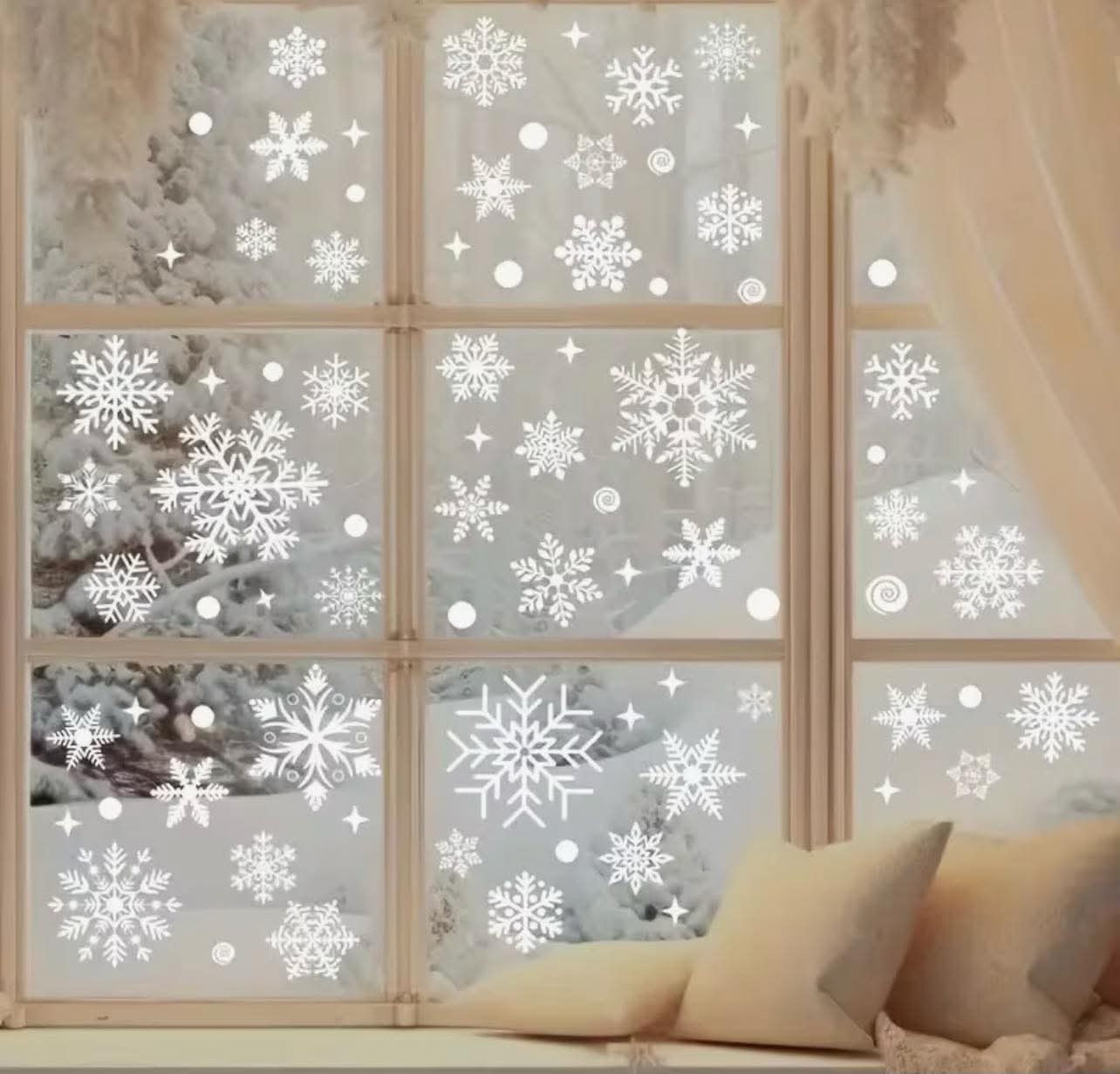40 Snowflakes + Small Dot Window Stickers