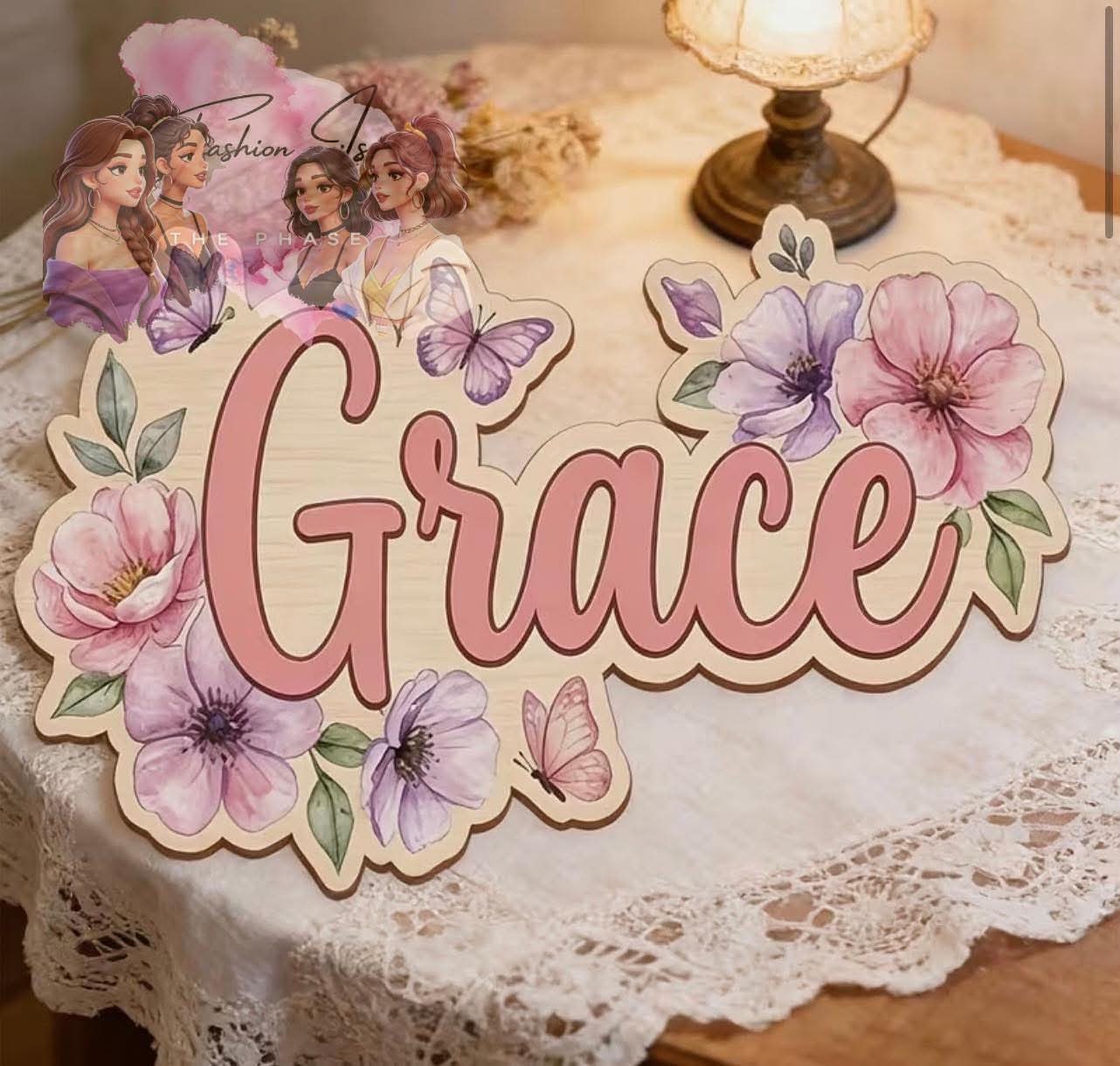 2D Custom Personalized Wooden Name Sign