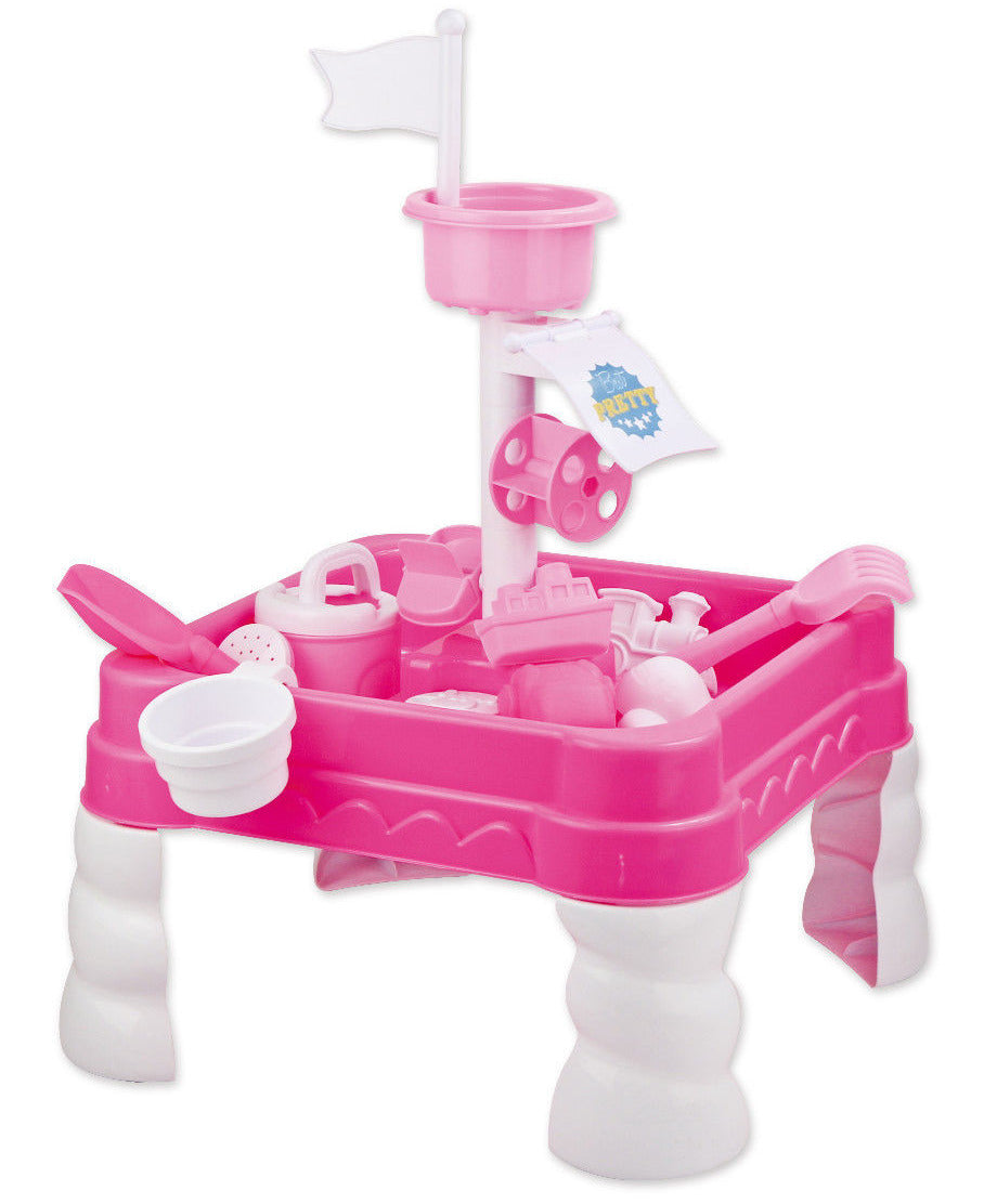 Girls Pink Water Table & Sand Pit Activity Table & Accessories