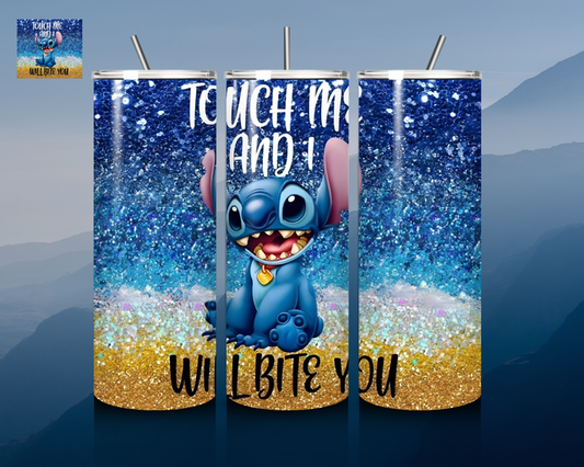 Touch me and I’ll bite you stitch 20oz tumbler