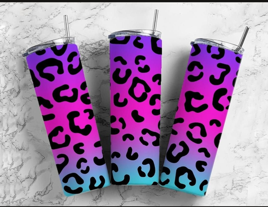 Black spots with Multi coloured 20oz tumbler